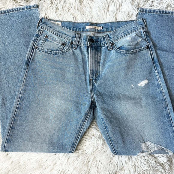 Levi's Middy Straight Leg Distressed Blue Jeans 29 - Picture 4 of 10